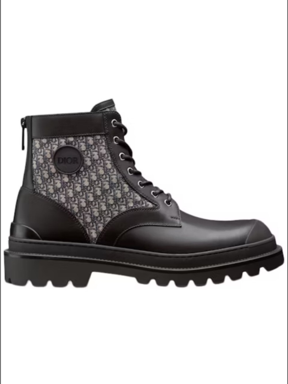 Dior Women’s Black Logo Canvas Combat Boot size 39 Euro size 8.5-9 US